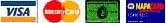 Accept VISA, Mastercard, American Express